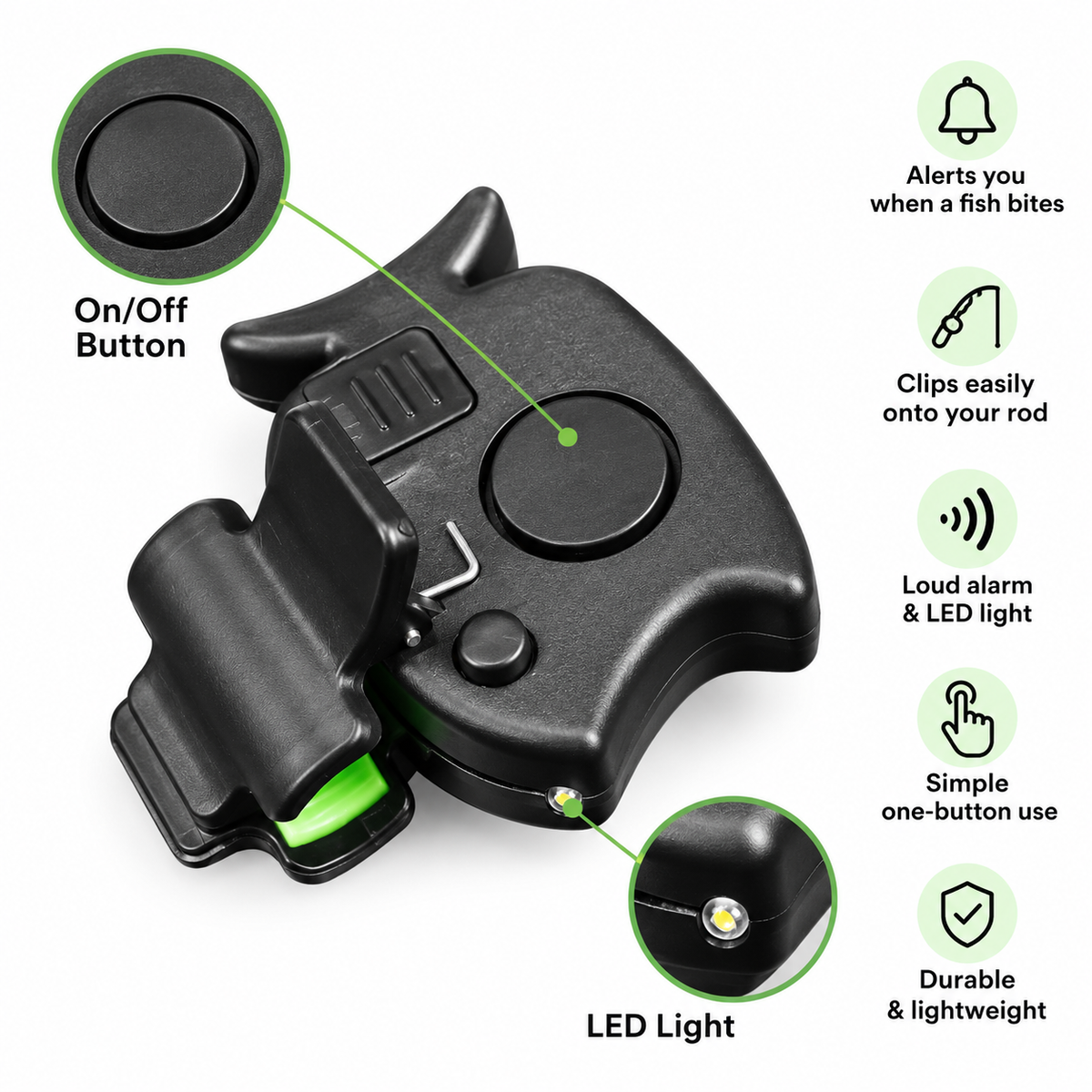Bite Alert 5-piece electronic bite alarm set by Hooked SA, photo 4