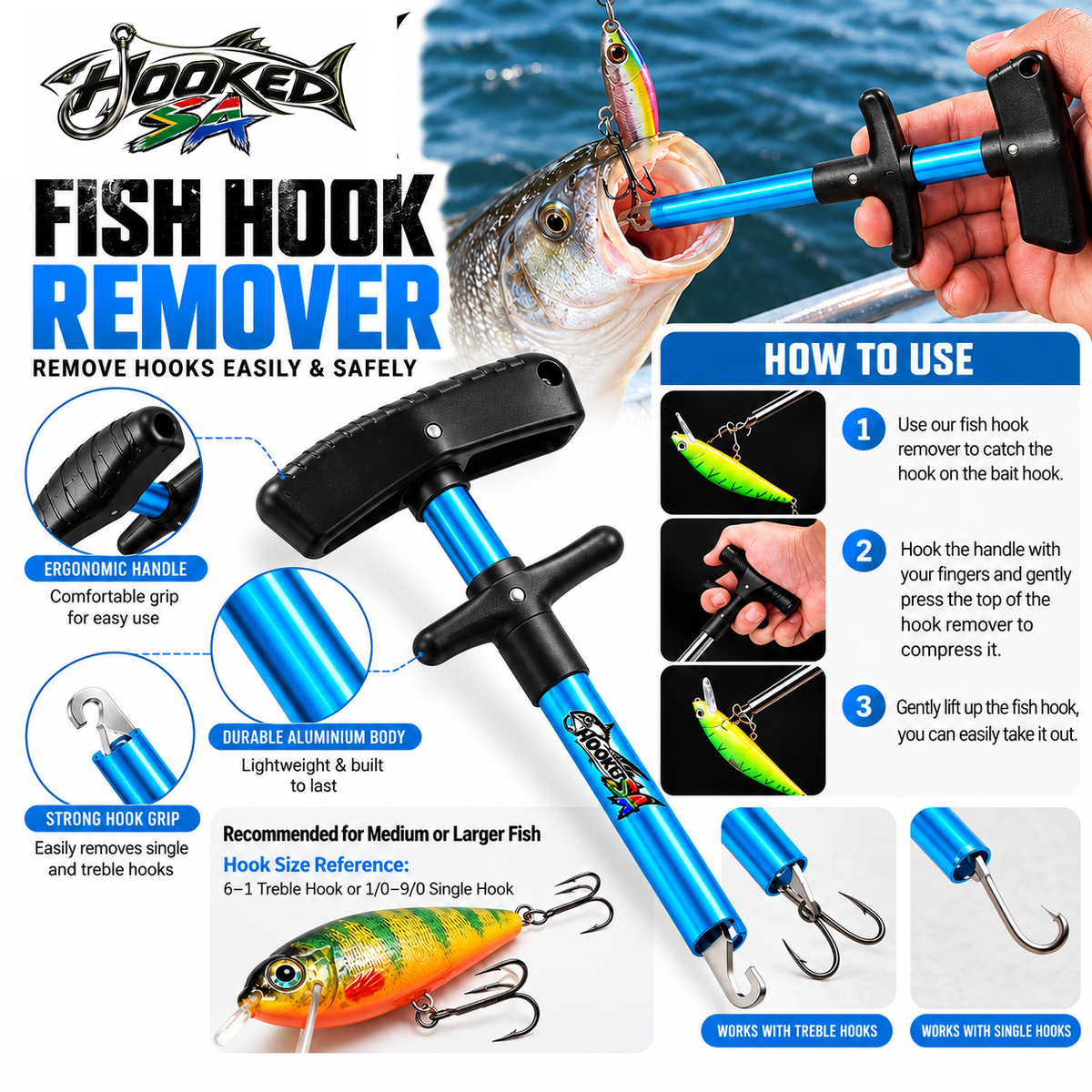 HookMaster long-reach fish hook remover by Hooked SA, photo 3