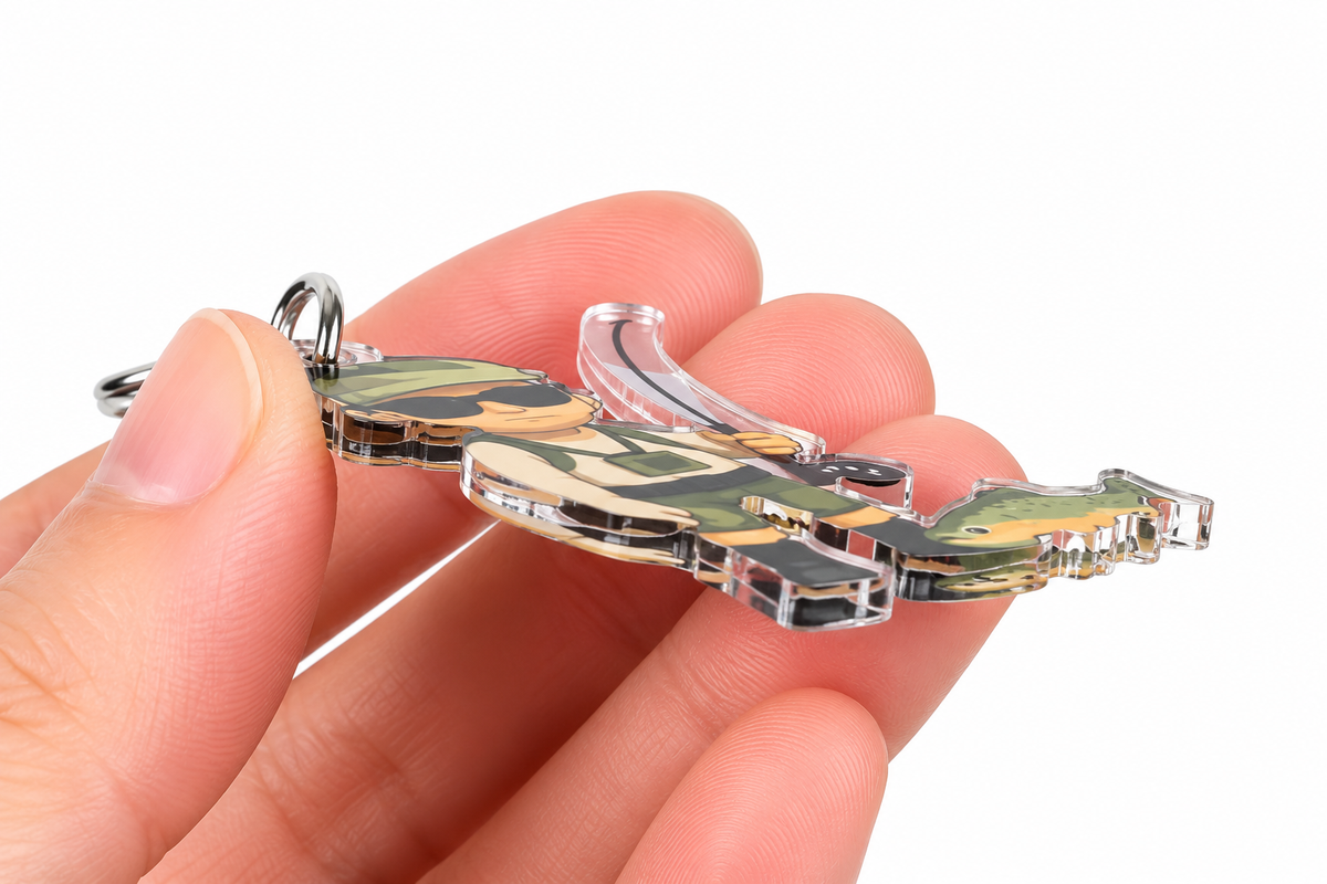 2D acrylic fishing themed keyring by Hooked SA, photo 2
